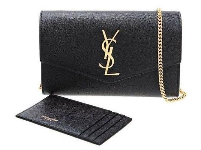 Saint Laurent Borsa a Spalla Uptown Monogram Chain Nero - vista 9