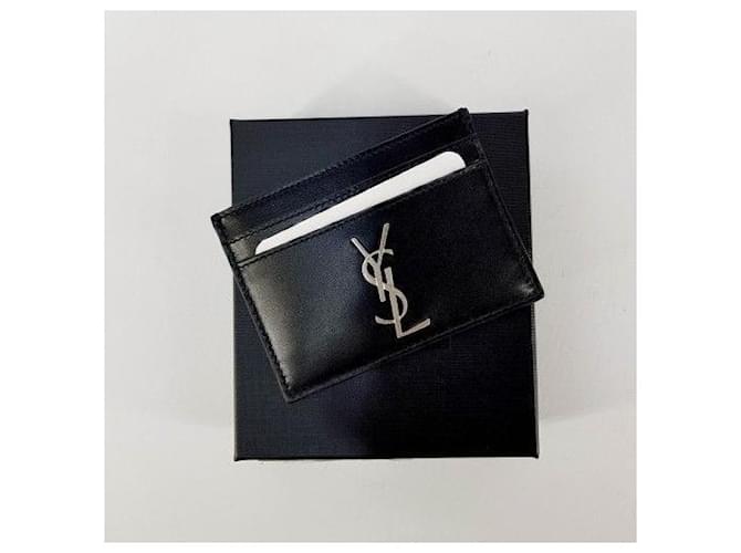 Saint Laurent Monogramm Kartenetui Schwarz - Ansicht 9