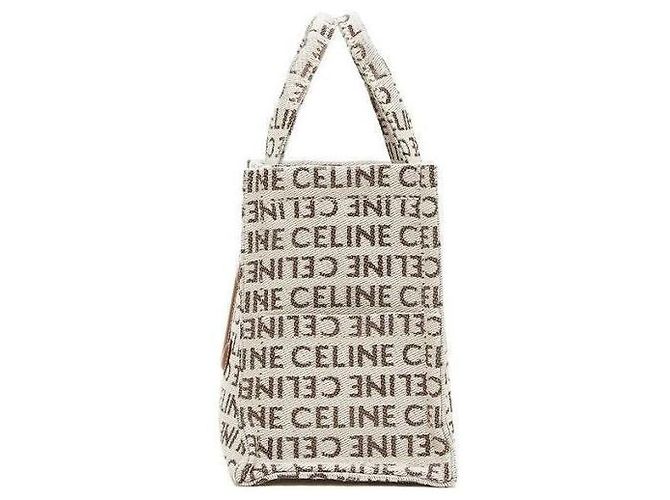 Cabas Céline Borsa tote piccola in tessuto naturale Marrone - vista 10