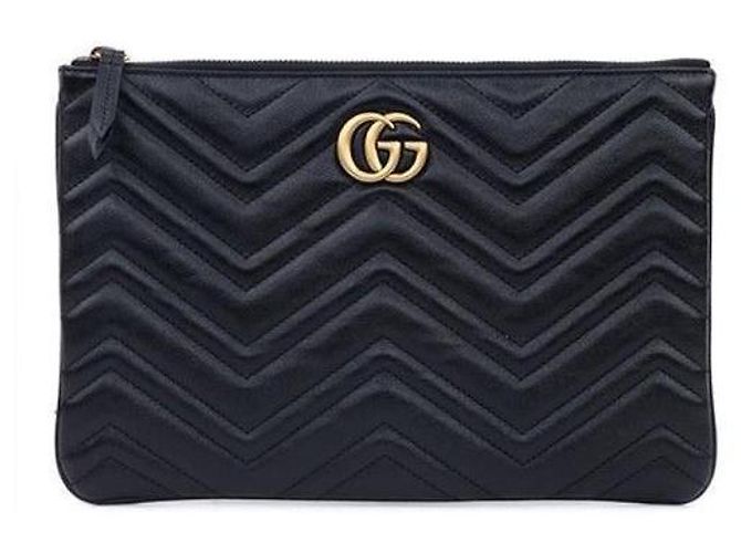 Gucci Clutch GG Marmont Matelassé Nero - vista 10