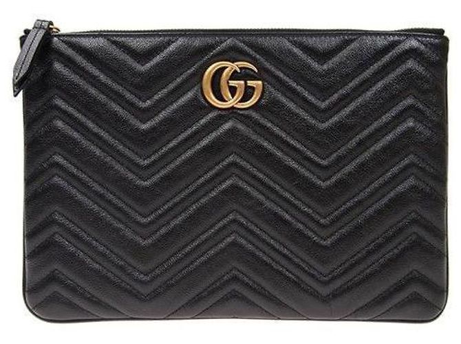 Gucci Clutch GG Marmont Matelassé Nero - vista 2