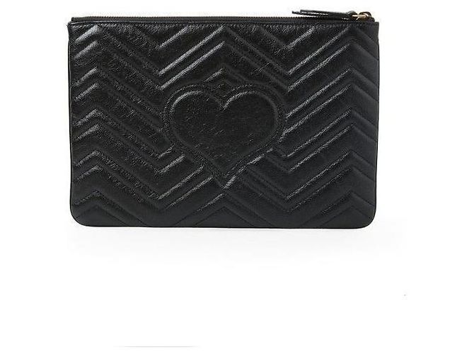 Gucci Clutch GG Marmont Matelassé Nero - vista 4