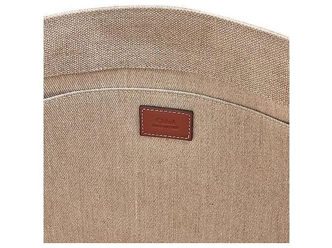 Chloé Borsa Tote Woody Grande Marrone - vista 4