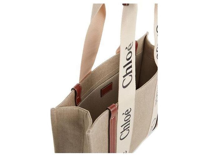 Chloé Borsa Tote Woody Grande Marrone - vista 6