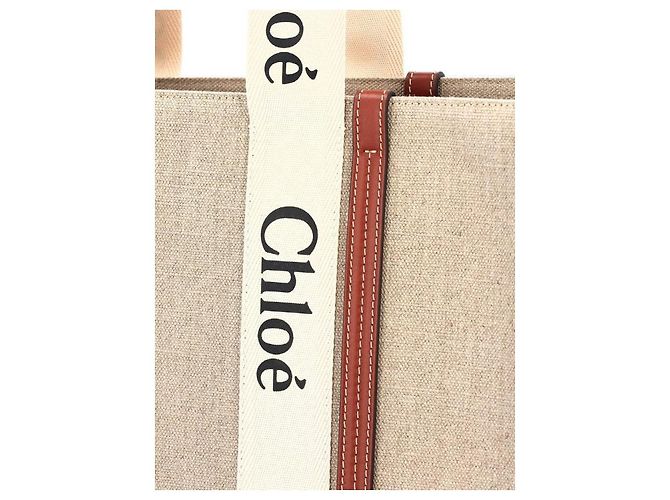 Chloé Borsa Tote Woody Grande Marrone - vista 8