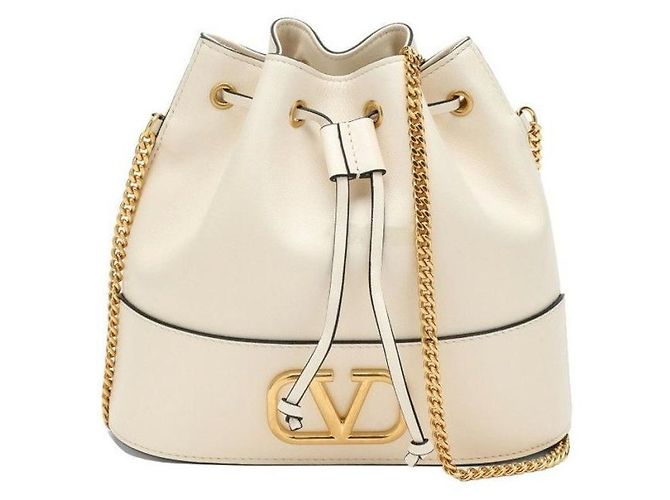 Valentino Borsa a secchiello Vring Chain Avorio Bianco - vista 10