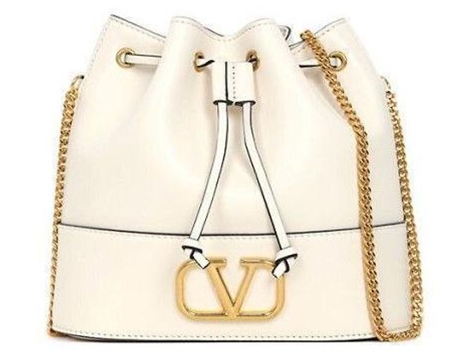 Valentino Borsa a secchiello Vring Chain Avorio Bianco - vista 2