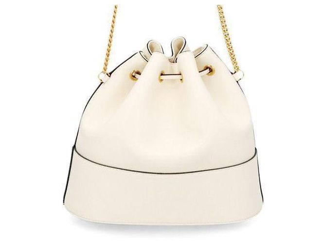 Valentino Borsa a secchiello Vring Chain Avorio Bianco - vista 3