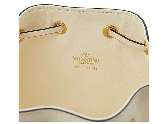 Valentino Borsa a secchiello Vring Chain Avorio Bianco - vista 7