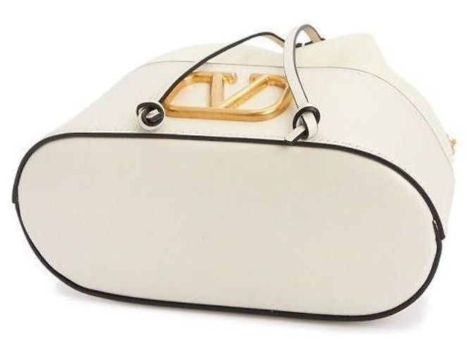 Valentino Borsa a secchiello Vring Chain Avorio Bianco - vista 8