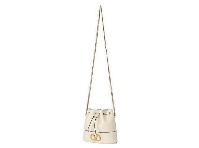 Valentino Borsa a secchiello Vring Chain Avorio Bianco - vista 9