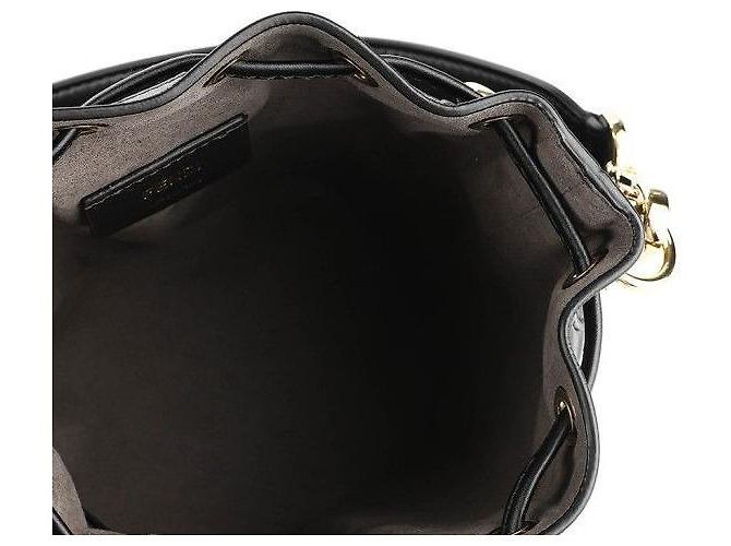 Fendi Borsa a secchiello Montrezza FF Motif Piccola Nera ANWT Nero - vista 11