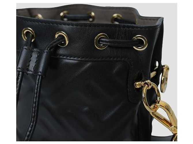 Fendi Borsa a secchiello Montrezza FF Motif Piccola Nera ANWT Nero - vista 7