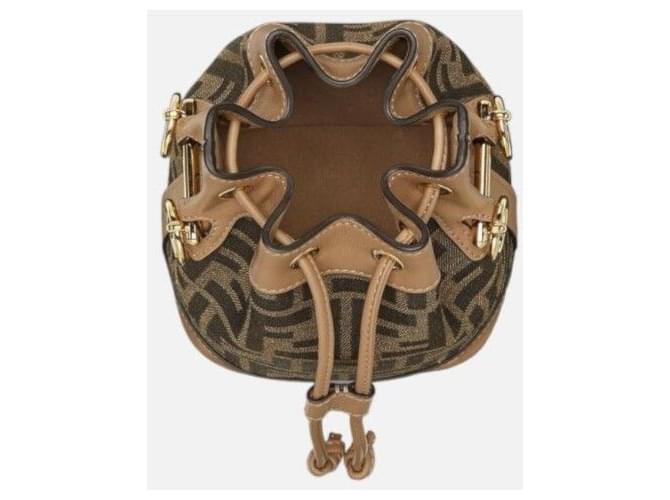 Fendi Mini borsa a secchiello Montrezzo marrone - vista 3