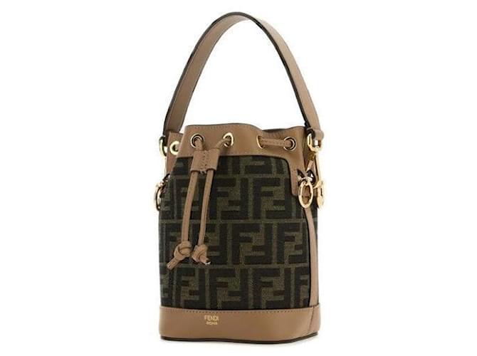 Fendi Mini borsa a secchiello Montrezzo marrone - vista 5