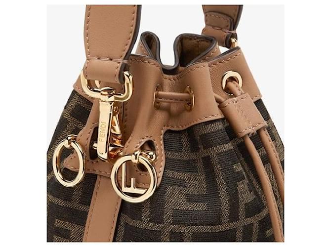 Fendi Mini borsa a secchiello Montrezzo marrone - vista 7