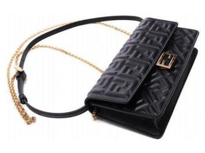 Fendi Borsa a spalla Baguette con catena Nera AAJD Nero - vista 4