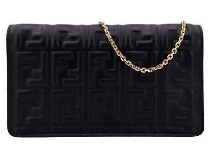 Fendi Borsa a spalla Baguette con catena Nera AAJD Nero - vista 6