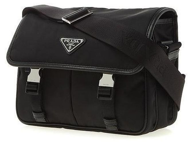 Prada Borsa a Spalla Messenger in Re-Nylon Nero - vista 2