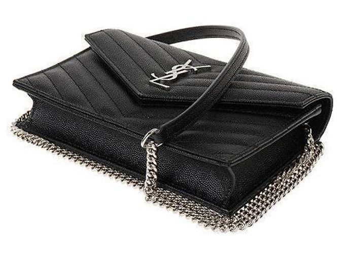 Saint Laurent Borsa a Catena Matelassé Nera Nero - vista 3