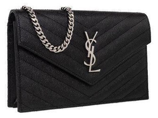 Saint Laurent Borsa a Catena Matelassé Nera Nero - vista 5
