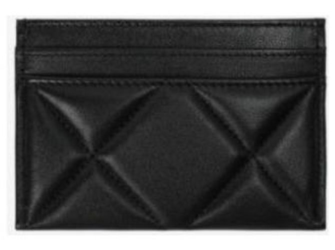 Chanel 19 Chanel Lammleder Gold Metall Schwarz Kartenhalter Stempel: - Ansicht 4