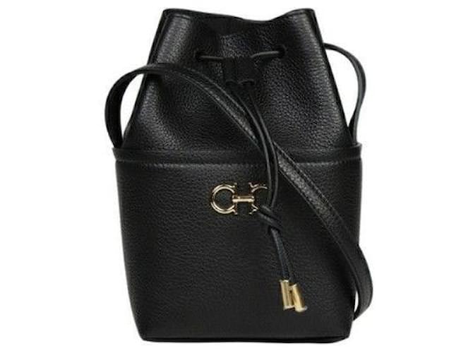 Salvatore Ferragamo Mini borsa a secchiello Gancini Nero - vista 2