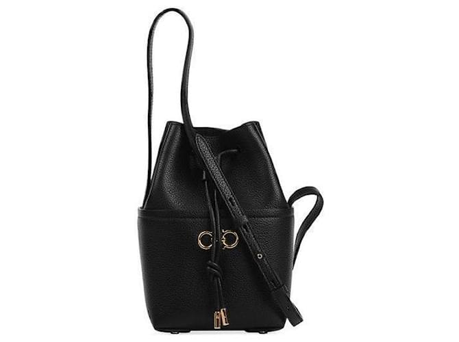 Salvatore Ferragamo Mini borsa a secchiello Gancini Nero - vista 3