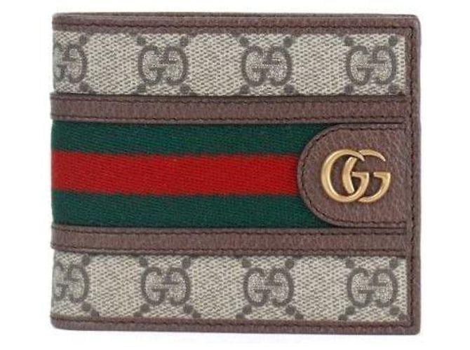 Gucci Billetera bi-fold Ophidia GG Castaño - vista 2