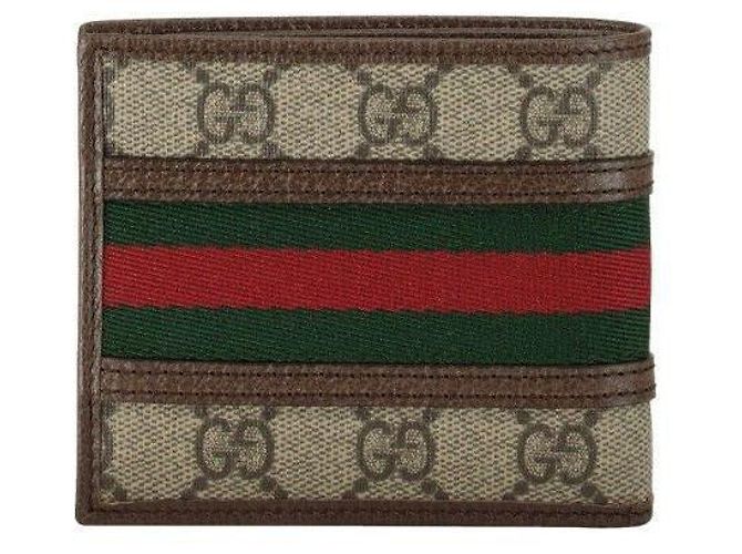 Gucci Billetera bi-fold Ophidia GG Castaño - vista 3