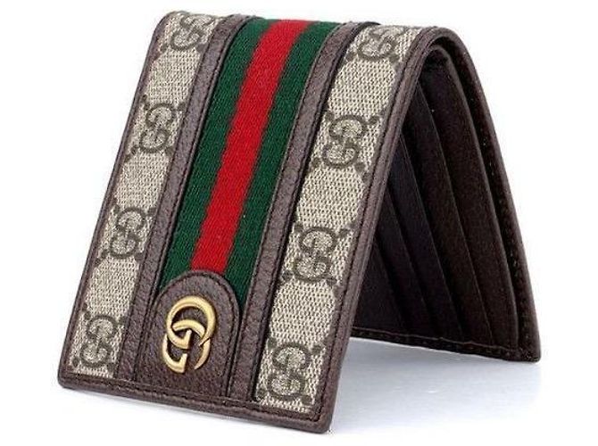 Gucci Billetera bi-fold Ophidia GG Castaño - vista 4