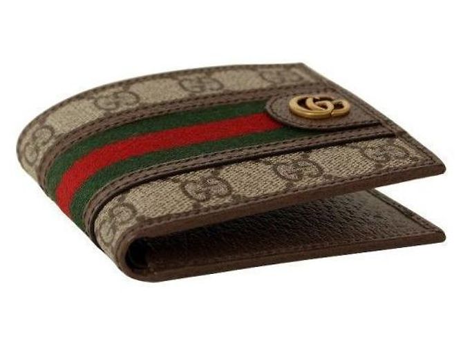 Gucci Billetera bi-fold Ophidia GG Castaño - vista 8
