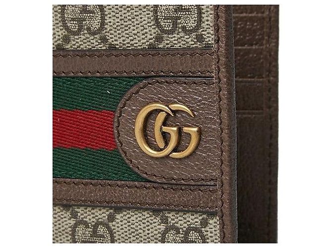 Gucci Billetera bi-fold Ophidia GG Castaño - vista 9