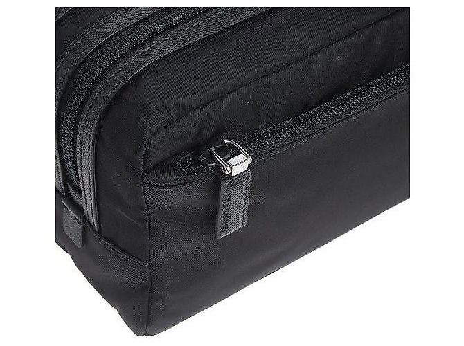 Prada Bolsa de nylon com logo triangular Preto - vista 6