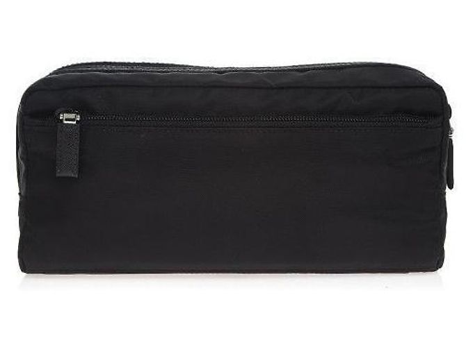 Prada Bolsa de nylon com logo triangular Preto - vista 9