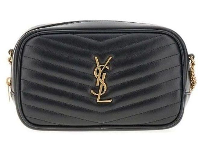 Saint Laurent Borsa a tracolla mini trapuntata con monogramma nera Nero - vista 2