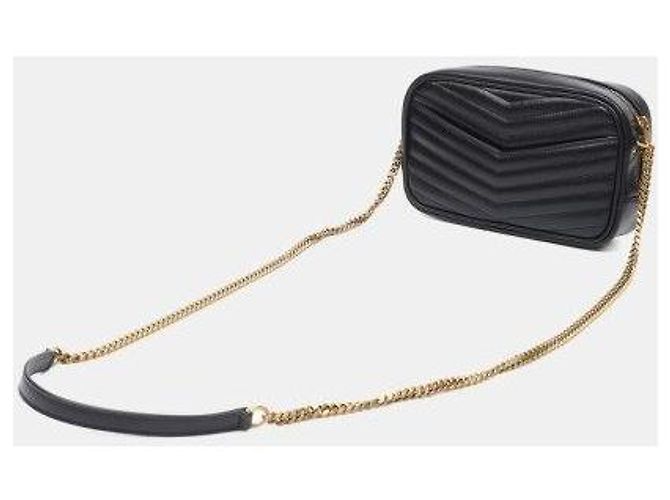 Saint Laurent Borsa a tracolla mini trapuntata con monogramma nera Nero - vista 3