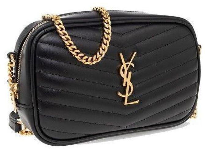 Saint Laurent Borsa a tracolla mini trapuntata con monogramma nera Nero - vista 4