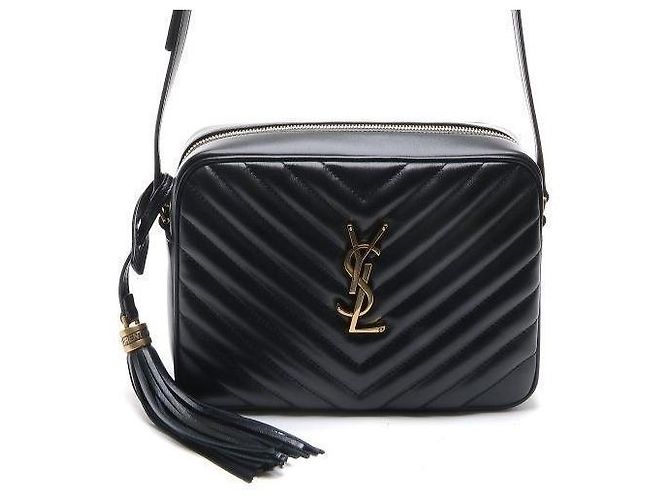 Saint Laurent Borsa a tracolla mini trapuntata con monogramma nera Nero - vista 5