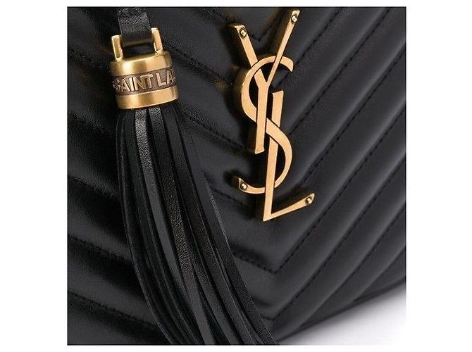 Saint Laurent Borsa a tracolla mini trapuntata con monogramma nera Nero - vista 6