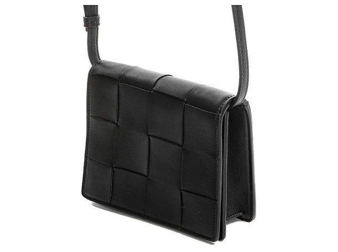 Bottega Veneta Borsa a Spalla Intrecciato Cassette Nero - vista 4