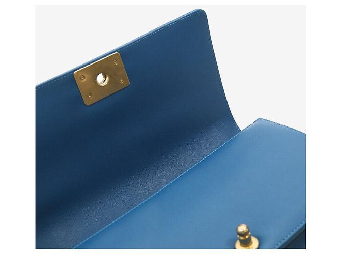 Chanel Borsa Boy in pelle di agnello media blu - vista 5