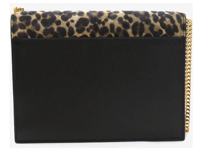 Saint Laurent Borsa a spalla con catena Leopard Cassandra Gold Multicolore - vista 3