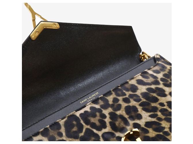 Saint Laurent Borsa a spalla con catena Leopard Cassandra Gold Multicolore - vista 5