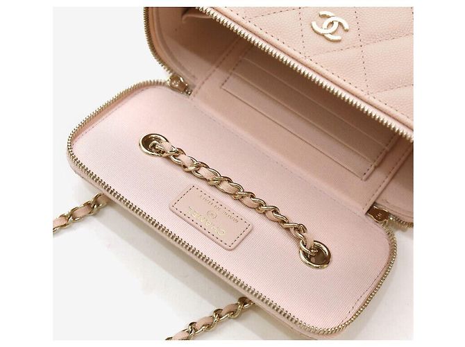 Vanity Chanel Mini borsa a tracolla a catena rosa per cosmetici - vista 6
