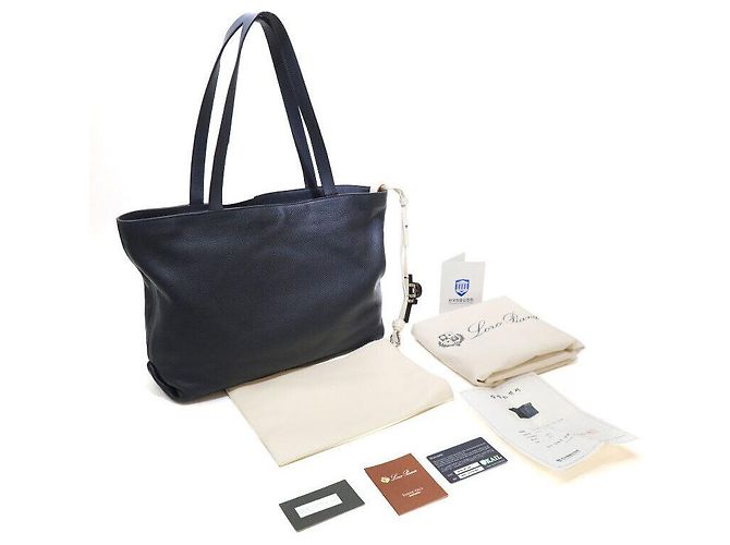 Loro Piana Borsa Shopper Inside Out Blu Navy - vista 8