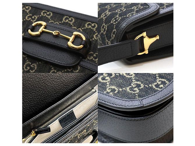 Gucci Borsa a Spalla Horsebit Supreme Nera - vista 7