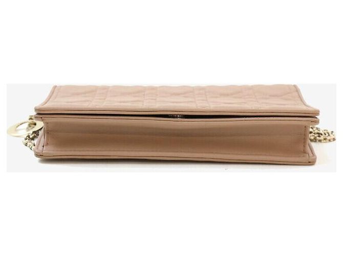 Borsa a tracolla Lady Dior Cannage WOC Beige Rosa - vista 4