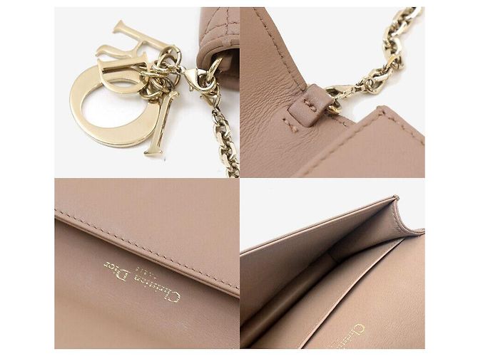 Borsa a tracolla Lady Dior Cannage WOC Beige Rosa - vista 7