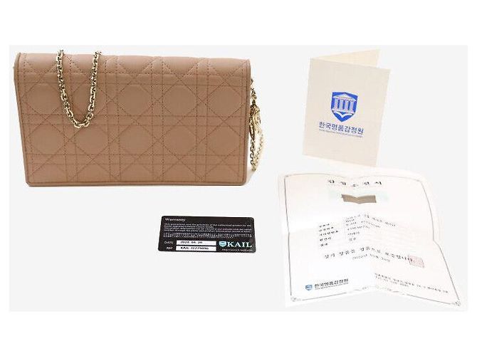 Borsa a tracolla Lady Dior Cannage WOC Beige Rosa - vista 8